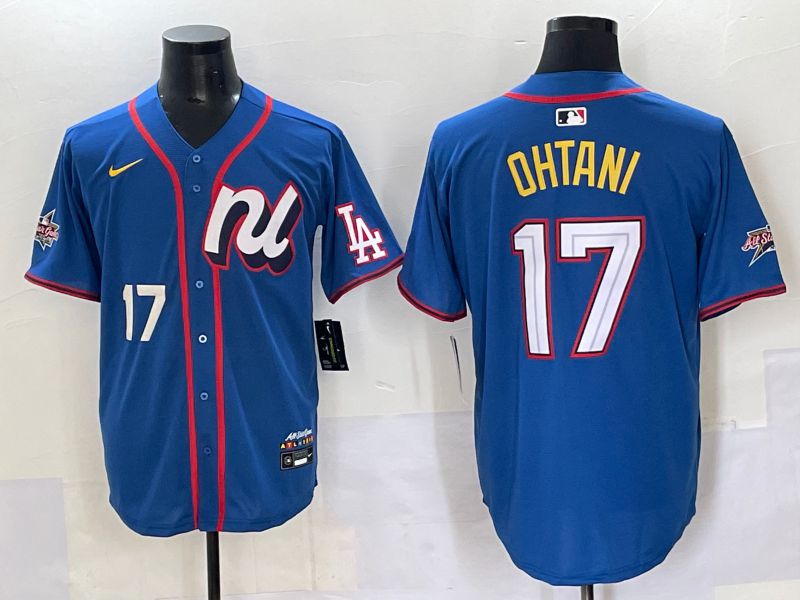 Men 2025 Los Angeles Dodgers #17 Ohtani Blue All star Nike MLB Jersey style 3->los angeles dodgers->MLB Jersey